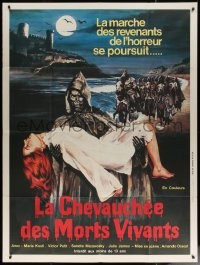 7c1261 NIGHT OF THE SEAGULLS French 1p 1980 wild different art of zombie knight carrying girl!