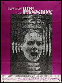7c1292 PASSION French 1p 1970 Ingmar Bergman's En Passion, close up of terrified Liv Ullmann!