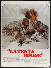 7c1325 RED TENT French 1p 1971 art of Sean Connery & Claudia Cardinale by Howard Terpning!