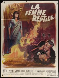 7c1326 REPTILE French 1p 1967 snake woman Jacqueline Pearce, different horror art by Boris Grinsson!