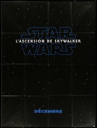 7c1339 RISE OF SKYWALKER teaser French 1p 2019 Star Wars, title over black & starry background!