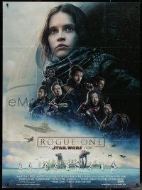 7c1343 ROGUE ONE French 1p 2016 A Star Wars Story, Felicity Jones, top cast montage, Death Star!