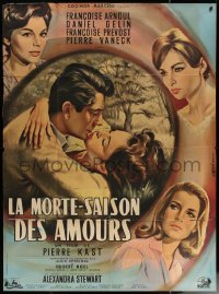7c1351 SEASON FOR LOVE French 1p 1961 Francoise Arnoul, Daniel Gelin, Prevost, Mascii art, rare!