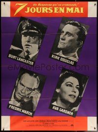 7c1357 SEVEN DAYS IN MAY style A French 1p 1964 Burt Lancaster, Kirk Douglas, Fredric March & Ava Gardner!