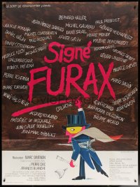 7c1369 SIGNE FURAX French 1p 1981 Jouineau Bourduge cartoon art of masked man holding Eiffle Tower!