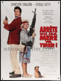 7c1388 STOP OR MY MOM WILL SHOOT French 1p 1992 Sylvester Stallone & Estelle Getty with guns!
