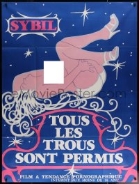 7c1400 SYBIL TOUS LES TROUS SONT PERMIS French 1p 1981 art of mostly naked woman wearing heels!