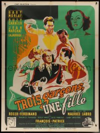 7c1420 THREE BOYS ONE GIRL French 1p 1948 Gaby Morlay, Suzy Carrier, Jean Marchat, ultra rare!