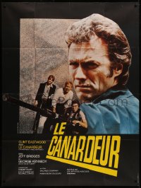 7c1424 THUNDERBOLT & LIGHTFOOT French 1p 1974 different image of Clint Eastwood & cast with big gun!