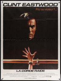 7c1425 TIGHTROPE French 1p 1984 Clint Eastwood is a cop on the edge, cool handcuff image!