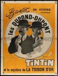 7c1427 TINTIN ET LE MYSTERE DE LA TOISON D'OR teaser French 1p 1961 Gamonal as Dupond-Dupont, rare!