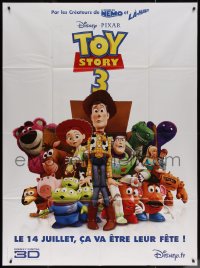 7c1436 TOY STORY 3 advance French 1p 2010 Disney & Pixar, great image of Woody, Buzz & cast!