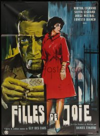 7c1443 UNDER THE SAME SKIN French 1p 1964 cool crime film noir artwork by Constantine Belinsky!