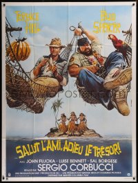 7c1470 WHO FINDS A FRIEND FINDS A TREASURE French 1p 1981 Casaro art of Terence Hill & Bud Spencer!