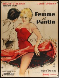 7c1481 WOMAN LIKE SATAN French 1p 1959 best Yves Thos art of sexiest Brigitte Bardot dancing, rare!
