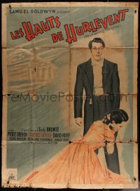 7c1485 WUTHERING HEIGHTS French 1p R1950s different art of Laurence Olivier & Merle Oberon, rare!