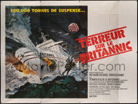 7c0748 JUGGERNAUT French 8p 1975 Richard Harris, Bob McCall art of ocean liner under attack, rare!