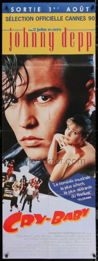 7c0790 CRY-BABY French door panel 1990 directed by John Waters, Johnny Depp is a doll, Amy Locane