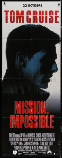 7c0797 MISSION IMPOSSIBLE French door panel 1996 silhouette of Tom Cruise, Brian De Palma directed!
