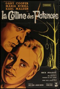 7c0780 HANGING TREE French 31x46 1959 different art of Gary Cooper & Maria Schell by noose!
