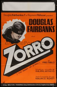 7c0782 MARK OF ZORRO French 30x46 R1960s Douglas Fairbanks Sr. as the masked hero!