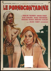 7c0025 AUCH NINOTSCHKA ZIEHT IHR HOSCHEN AUS Italian 1p 1980 art of sexy naked German ladies!