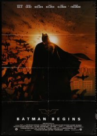 7c0033 BATMAN BEGINS Italian 1p 2005 Christian Bale as the Caped Crusader & bats, DC Comics!