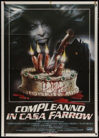 7c0046 BLOODY BIRTHDAY Italian 1p 1984 gruesome Enzo Sciotti hand in birthday cake artwork!