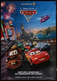 7c0065 CARS 2 Italian 1p 2011 Disney animated racing sequel, World Grand Prix Events, different!