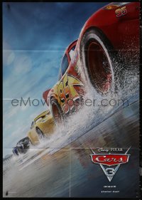 7c0066 CARS 3 Italian 1p 2017 Disney/Pixar, CGI close up image of Lightning McQueen racing on beach!