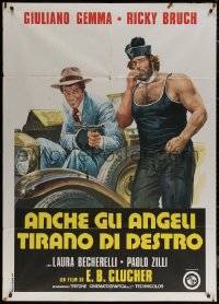 7c0070 CHARLESTON Italian 1p 1974 great art of Giuliano Gemma & huge strongman Ricky Bruch!