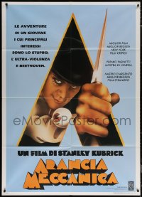 7c0073 CLOCKWORK ORANGE Italian 1p R1998 Stanley Kubrick classic, Castle art of Malcolm McDowell!