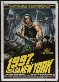 7c0120 ESCAPE FROM NEW YORK Italian 1p 1981 Carpenter, art of Russell by decapitated Lady Liberty!