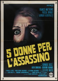 7c0136 FIVE WOMEN FOR THE KILLER Italian 1p 1974 5 Donne Per L'Assassino, cool art by Luca Crovato!