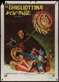 7c0139 FLYING GUILLOTINE Italian 1p 1976 Shaw Brothers, kung fu, cool art of the most deady weapon!