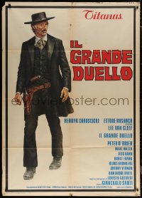7c0164 GRAND DUEL Italian 1p 1973 cool full-length art of cowboy Lee Van Cleef, spaghetti western!