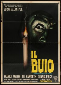 7c0176 HORROR HOUSE Italian 1p 1970 different Casaro art of face in shadows by candle, ultra rare!