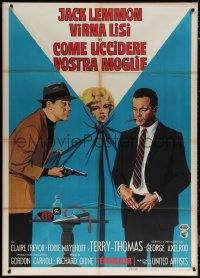 7c0180 HOW TO MURDER YOUR WIFE Italian 1p 1965 different art of Jack Lemmon & sexy Virna Lisi!