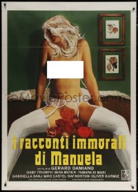 7c0183 I RACCONTI IMMORALI DI MANUELA Italian 1p 1979 art of sexy woman in skimpy lingerie!