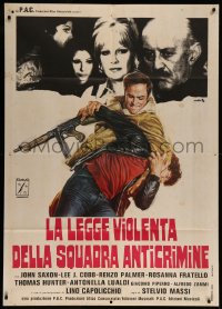 7c0213 LA LEGGE VIOLENTA DELLA SQUADRA ANTICRIMINE Italian 1p 1976 Sciotti art of Saxon fighting!