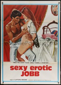 7c0225 LES EMMERDEUSES Italian 1p 1976 Jess Franco, Aller art of half-naked couple, Sexy Erotic Jobb