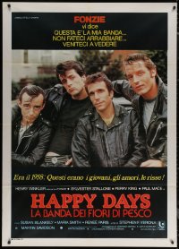 7c0232 LORDS OF FLATBUSH Italian 1p 1979 Happy Days, portrait of Fonzie, Rocky, Perry & Mace, rare!
