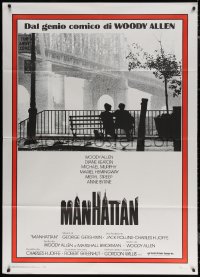 7c0244 MANHATTAN Italian 1p R1980s classic image of Woody Allen & Diane Keaton by Queensboro bridge