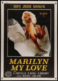 7c0247 MARILYN, MY LOVE Italian 1p 1985 sexy Olinka Hardiman impersonating Marilyn Monroe, rare!