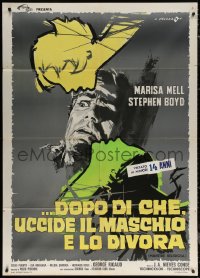 7c0248 MARTA Italian 1p 1971 cool Cesselon art of Marisa Mell in a dual role with Stephen Boyd!