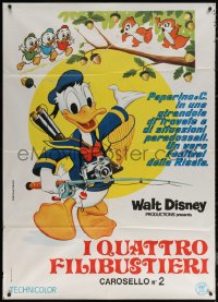 7c0250 MICKEY'S TRAILER Italian 1p R1970s Donald Duck gone fishing with his nephews, Disney cartoon!
