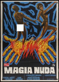 7c0254 MONDO MAGIC Italian 1p 1975 Magia Nuda, Spagnoli art of obligatory naked African natives!