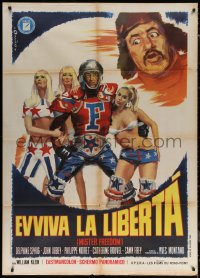 7c0257 MR. FREEDOM Italian 1p 1969 wacky art of American hero & sexy girls by Angelo Cesselon!
