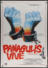 7c0289 PANAGULIS VIVE Italian 1p 1980 cool art of hands in shackles by Ezio Tarantelli!