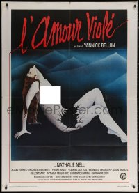 7c0322 RAPE OF LOVE Italian 1p 1976 L'Amour viole, wild art of broken naked girl in desert, rare!